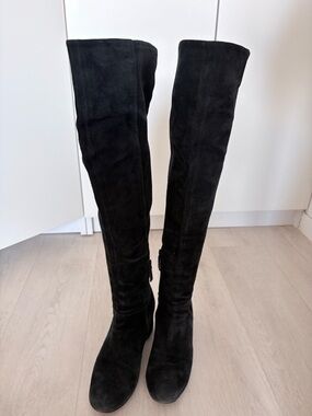 Cole Haan Black Suede Over-the-Knee Boots